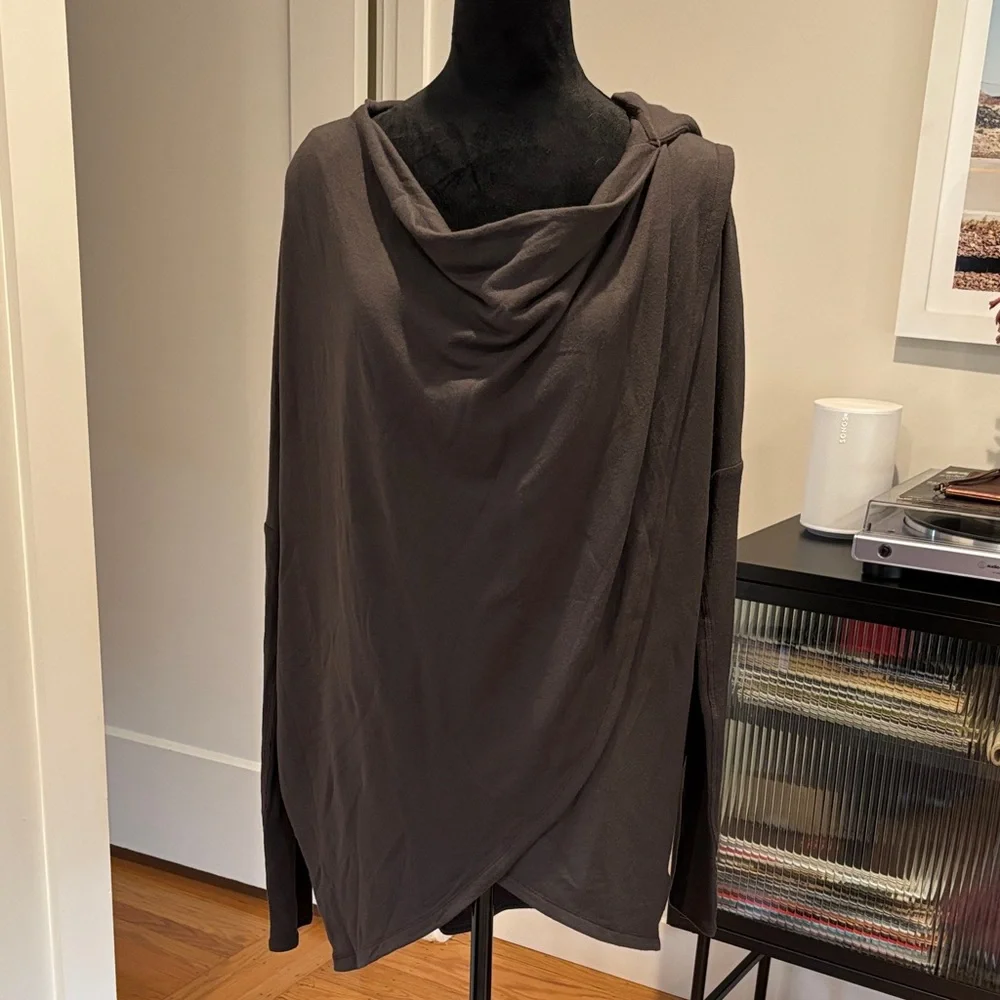 Athleta Dark Brown Long Sleeve Wrap Top - Picture 2 of 7